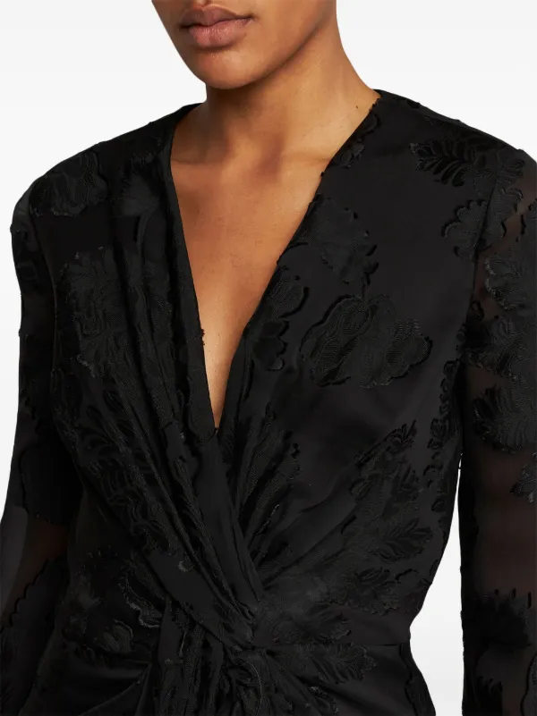 【送料&関税込】Etro Jacquard Silk Dress ETRO Jacquard Silk Midi Dress | Black | FARFETCH