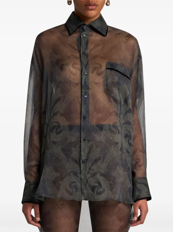 Tシャツ・カットソー ETRO SS24 PRINTED SILK SHIRT (WRIA0009_AK024X0800) ETRO Printed cotton and silk-blend shirt | NET-A-PORTER