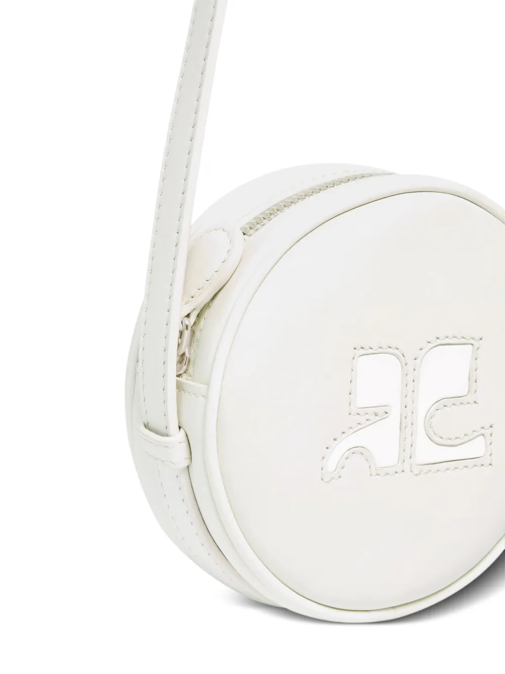 Courrèges Re-edition kleine Circle tas Wit