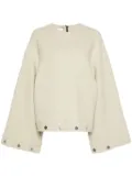 Nanushka studded bell-sleeves top - Neutrals