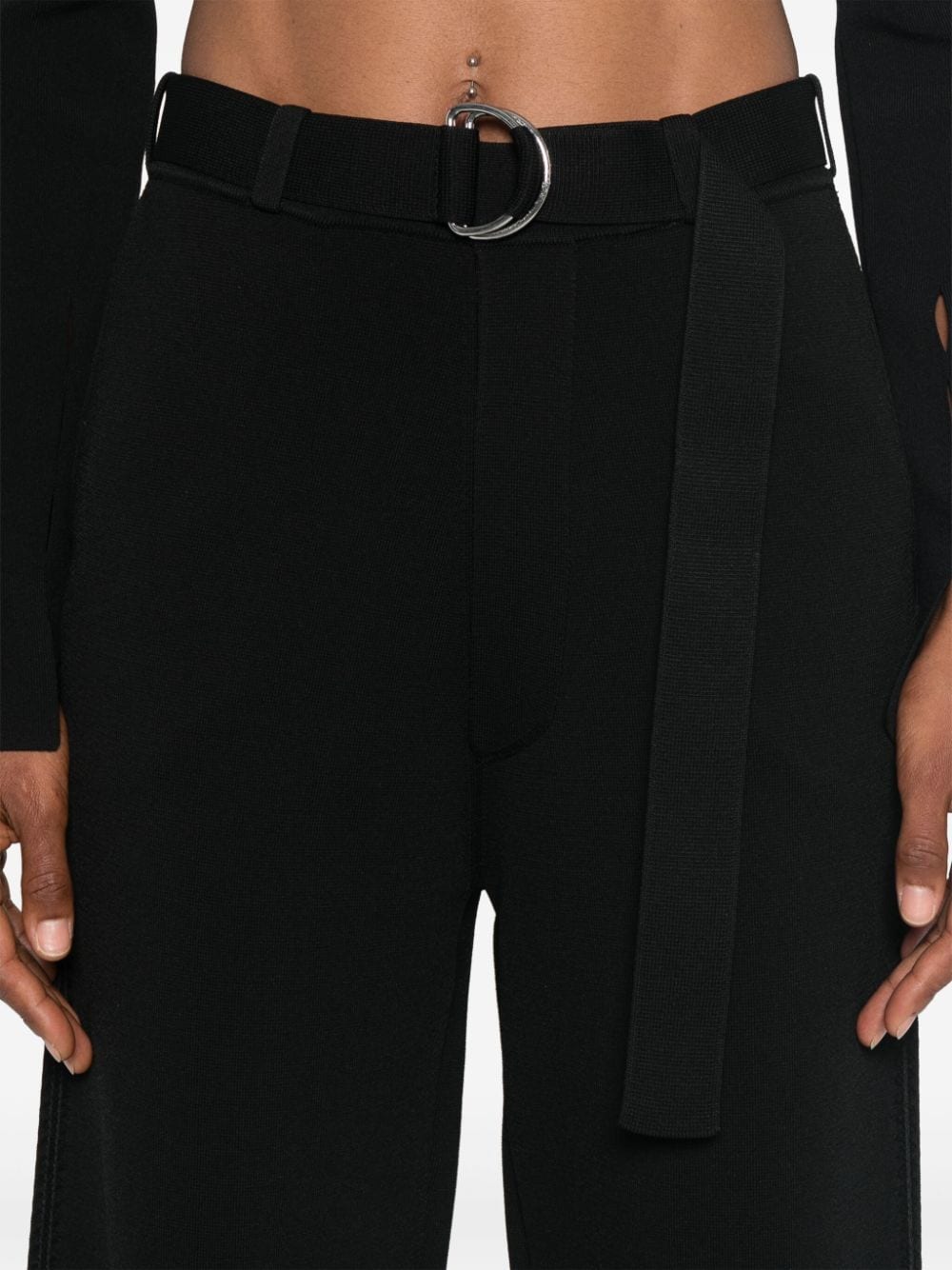 Shop Nanushka Whipstitch-detail Trousers In Black