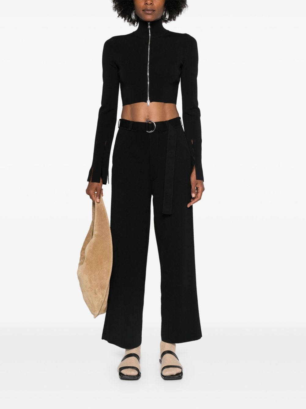 Shop Nanushka Whipstitch-detail Trousers In Black