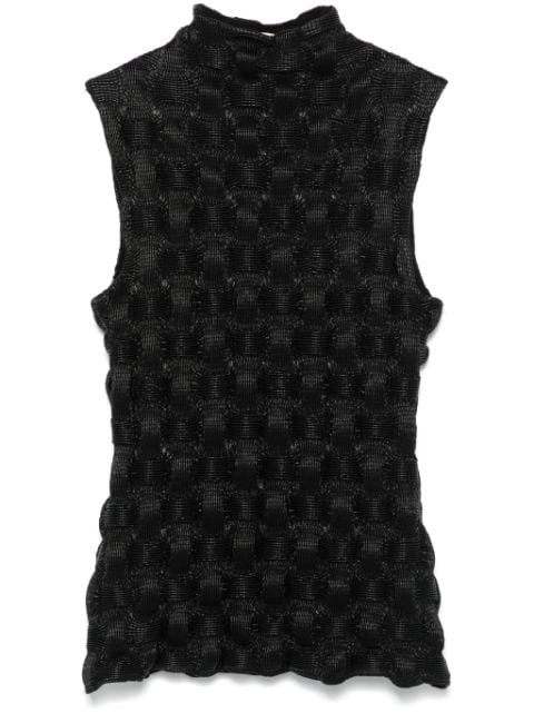 roll-neck sleeveless top