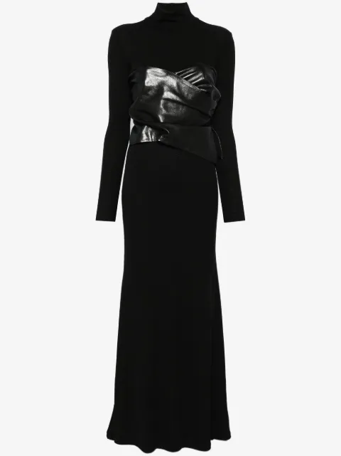 Nanushka draped-panel roll-neck maxi dress
