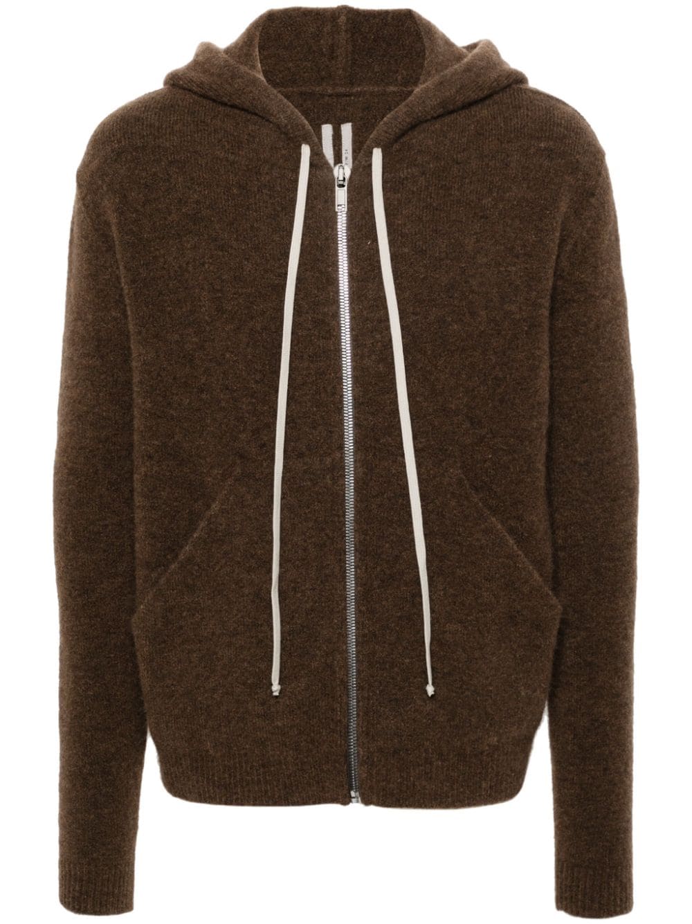 Shop Rick Owens Zipped Hoodie In Brown