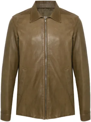 Rick Owens Classic Flight Leather Bomber Jacket | Black | FARFETCH