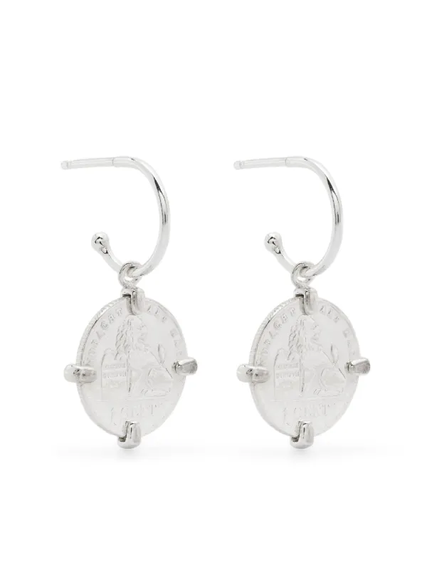 Wouters Hendrix Coin Hoop Earrings Silver FARFETCH ID