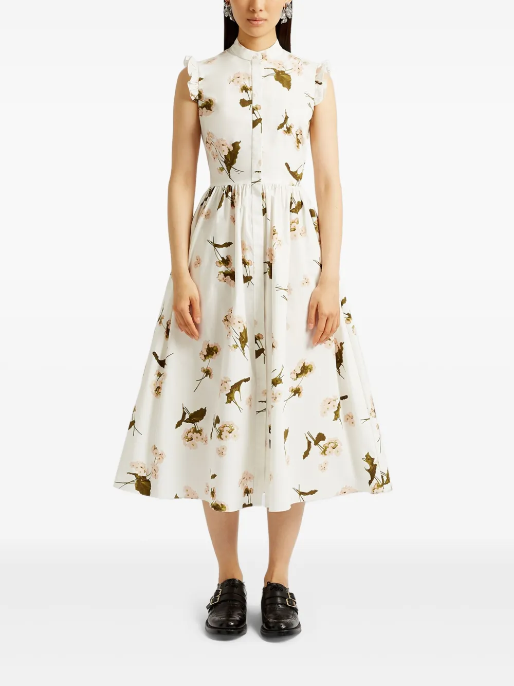 ERDEM Flared midi-jurk - Wit