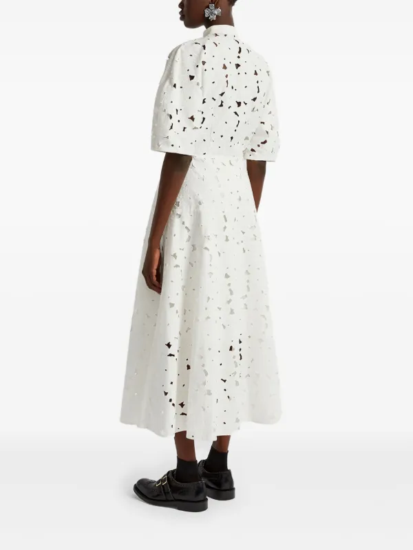 ERDEM short-sleeve Midi Dress | White | FARFETCH