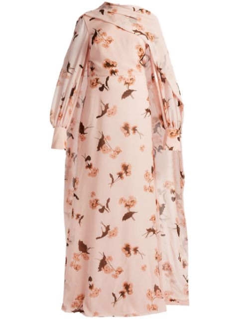 ERDEM draped long-sleeve gown