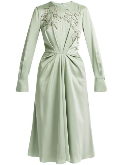 ERDEM long-sleeve draped midi dress