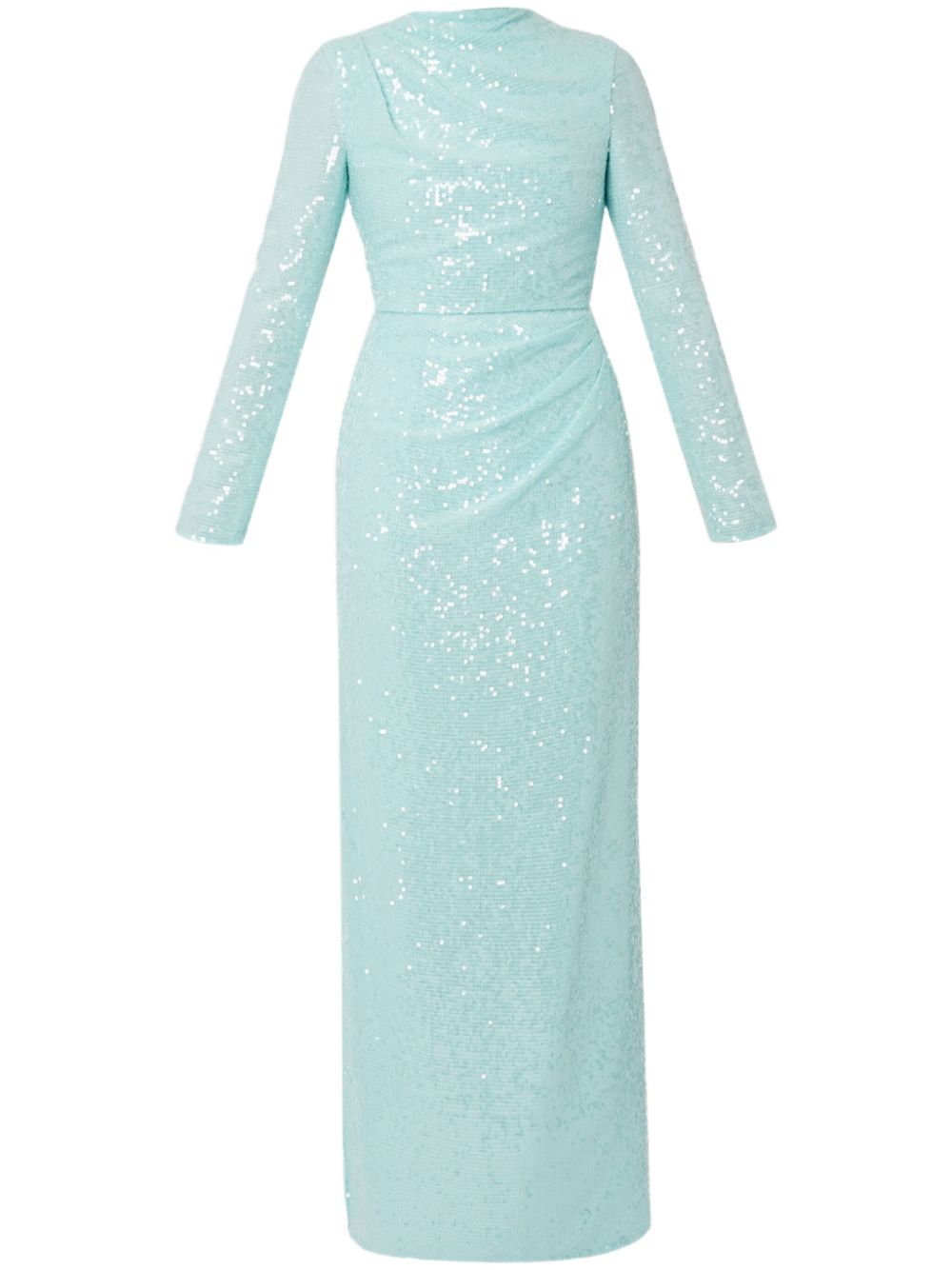 sequinned long-sleeve gown