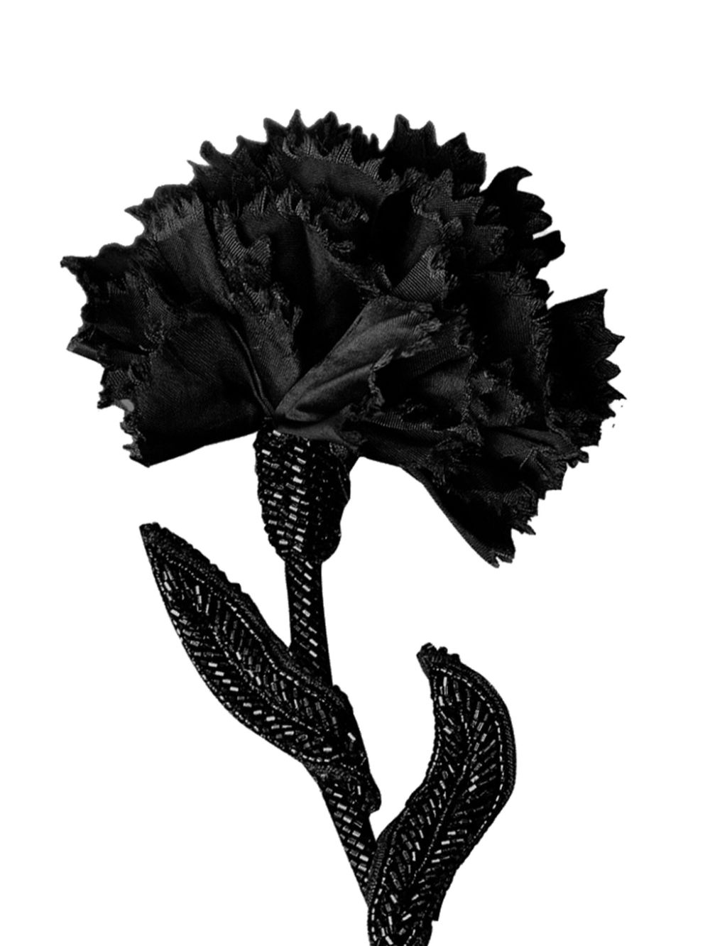 ERDEM beaded carnation brooch - Zwart