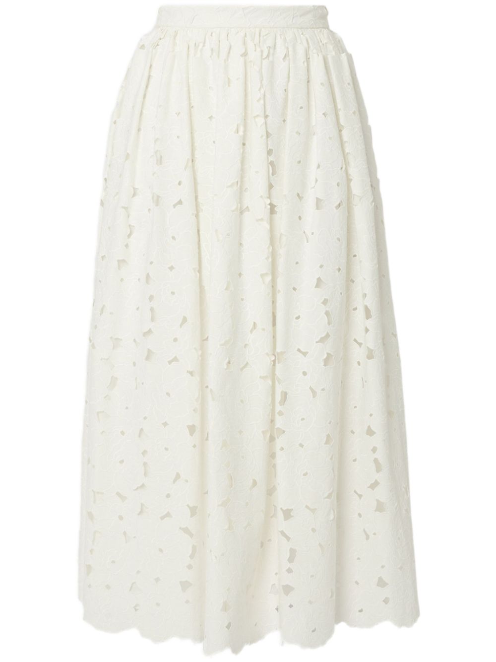 gathered midi skirt