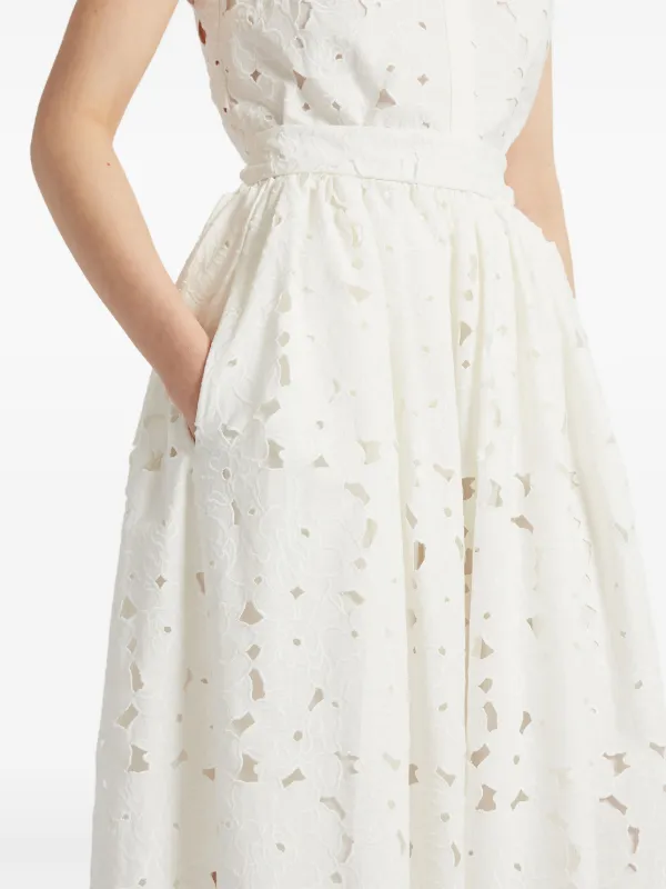 【ERDEM】ホワイト ギャザー ミディアムスカート ERDEM ギャザー スカート | ホワイト | FARFETCH JP