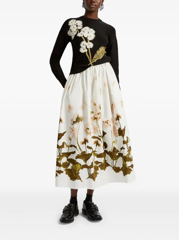 ERDEM ギャザー スカート | ホワイト | FARFETCH JP