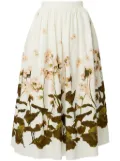 ERDEM gathered midi skirt - White