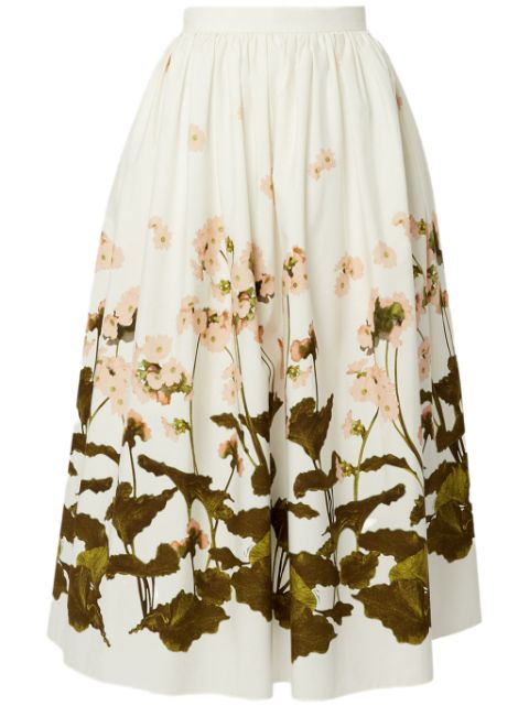 ERDEM falda midi con diseño fruncido