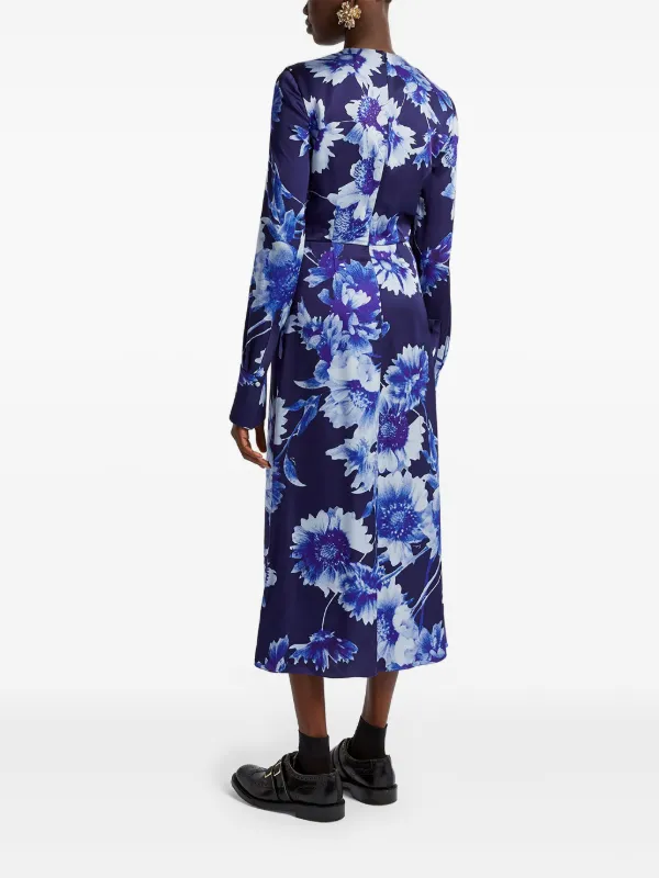 ERDEM アーデム ワンピース ブランド Draped midi dress1010341 ERDEM Draped long-sleeve Midi Dress | Blue | FARFETCH