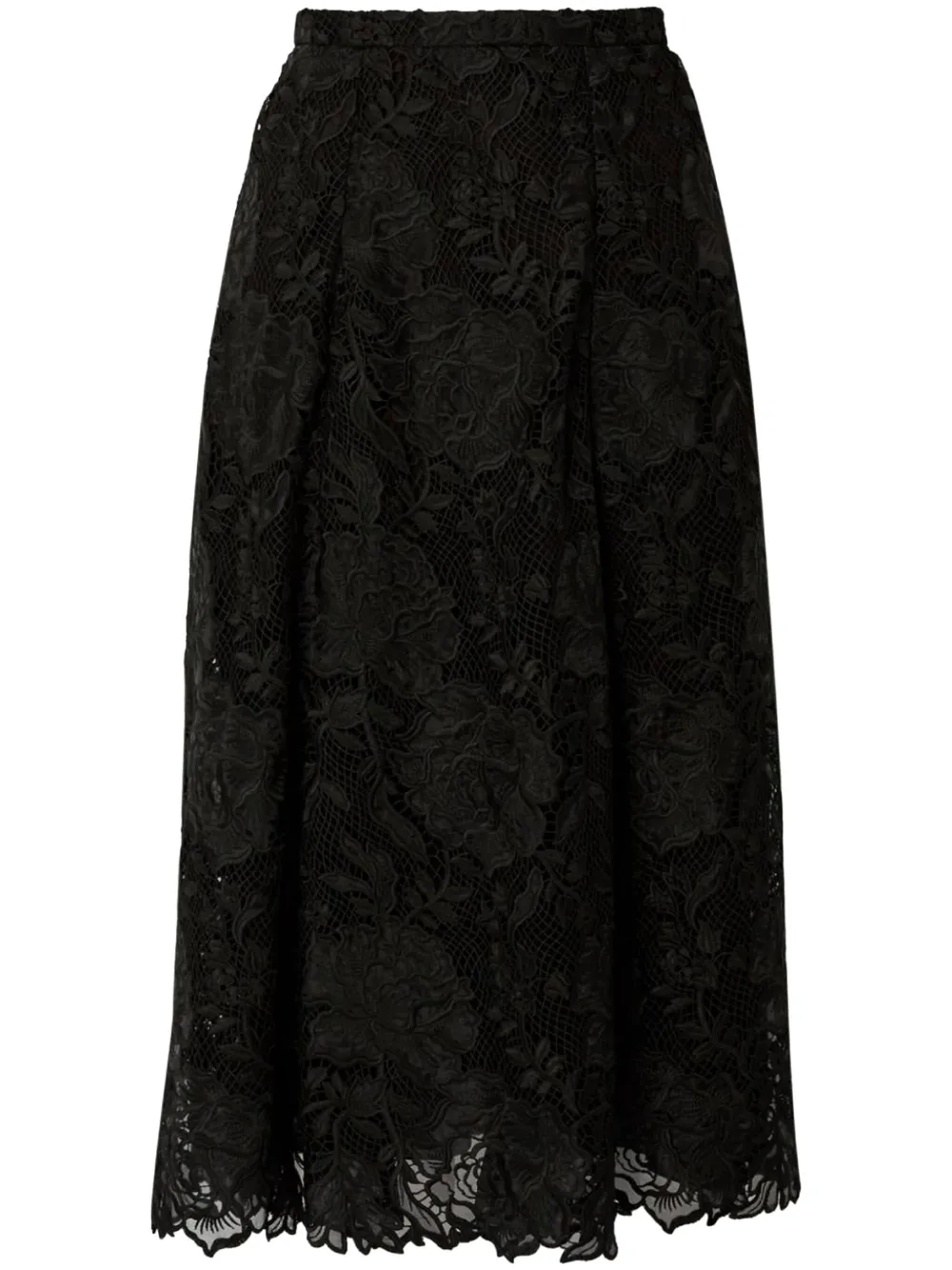 guipure-lace midi skirt