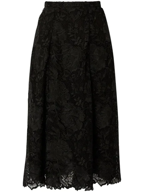 ERDEM vestido midi con encaje de guipur
