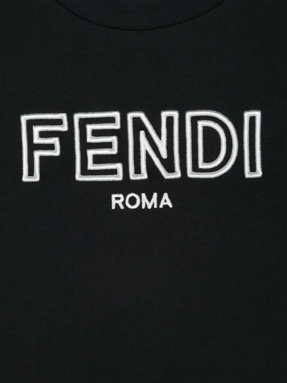 Fendi Kids T-shirt met geborduurd logo Zwart