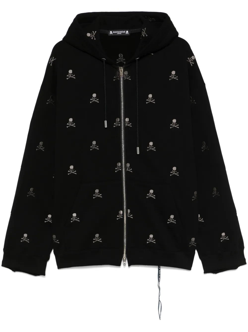 skull-embroidered hoodie