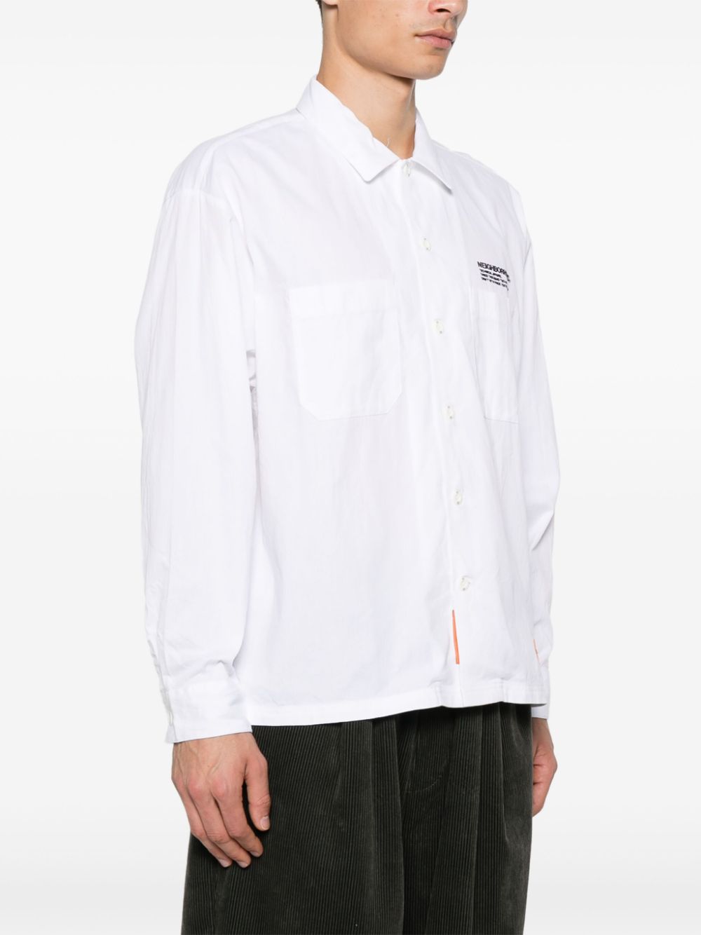 Shop Neighborhood Cordlane Work Shirt In White