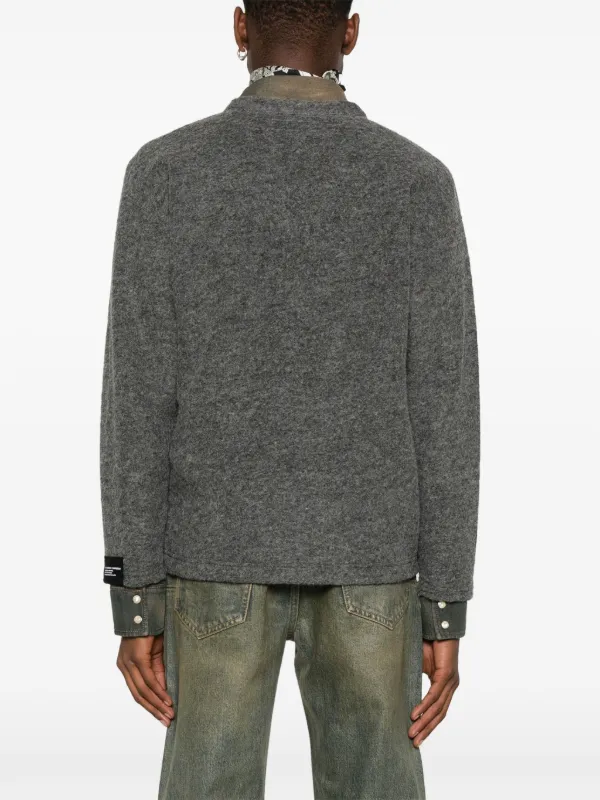 あ　NEIGHBORHOOD カーキ　カーディガン M NEIGHBORHOOD(ネイバーフッド) モヘアカーディガン 202FUNH