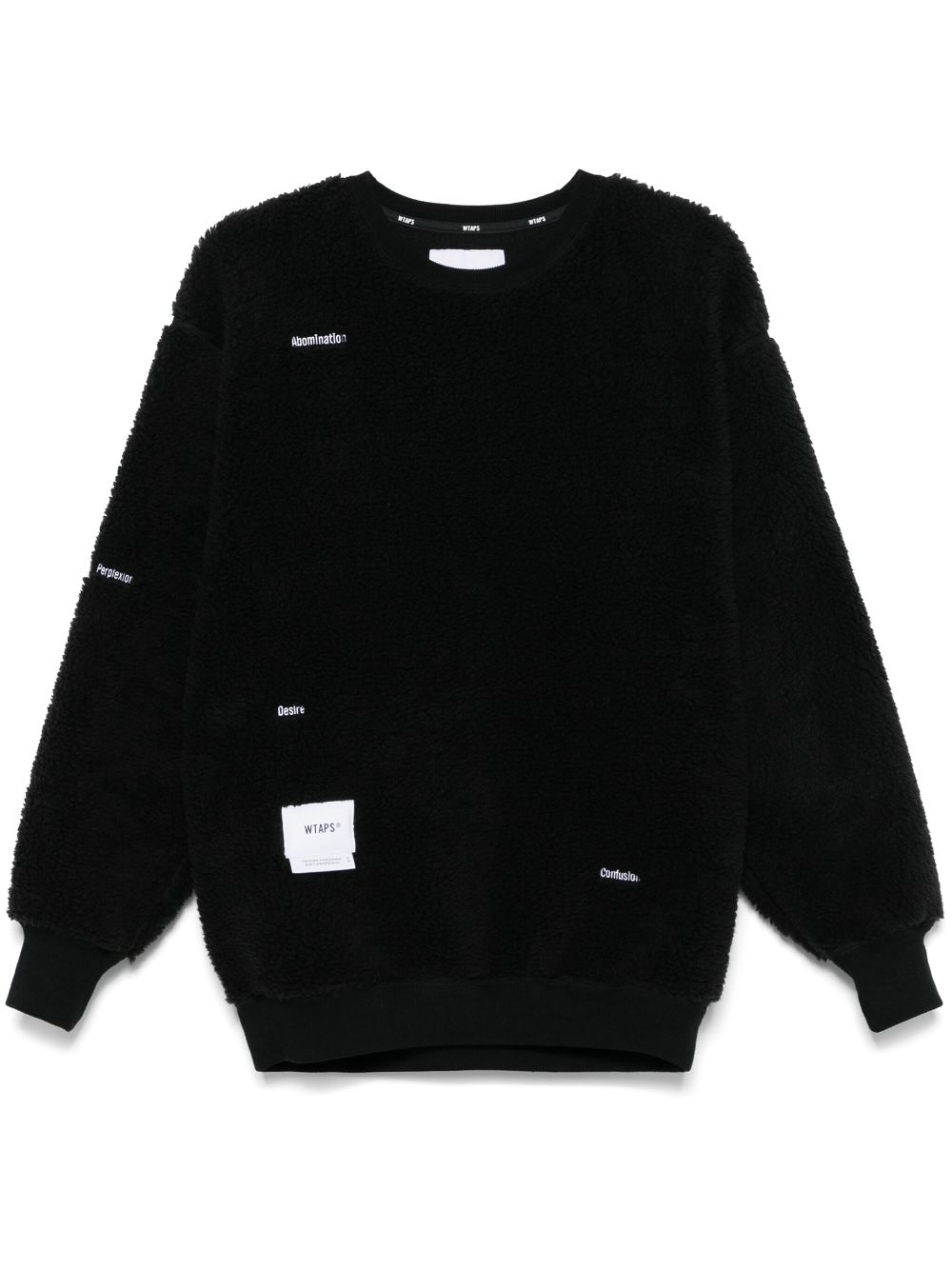 WTAPS logo-patch fleece sweatshirt - Black