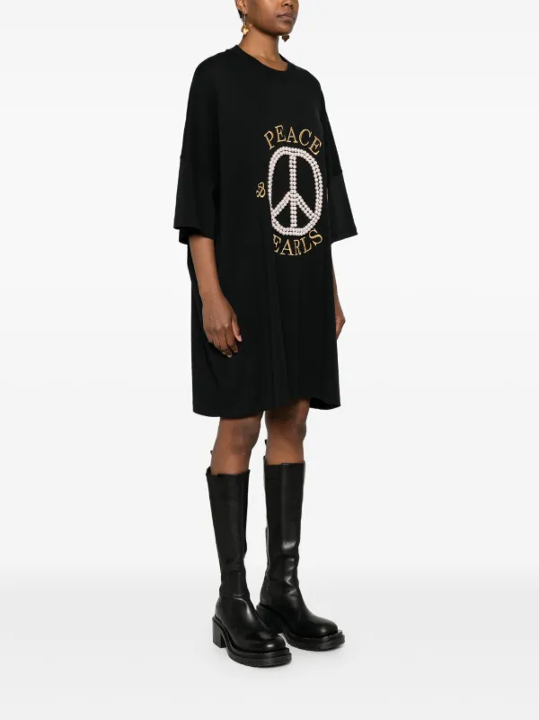 Moschino faux-pearl Detail Mini Dress | Black | FARFETCH