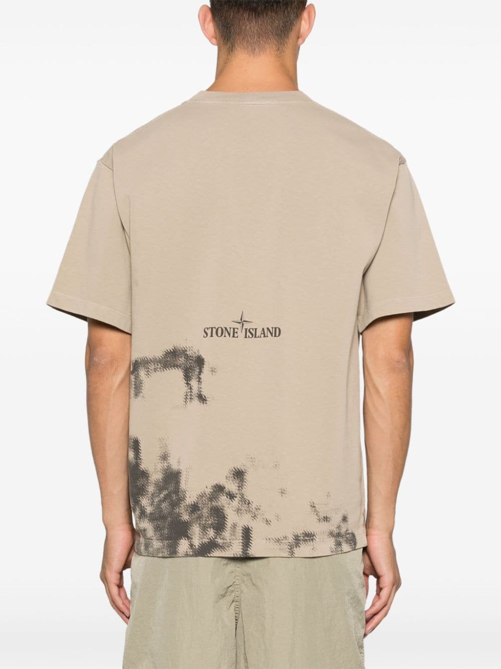 Shop Stone Island Compass-print T-shirt In Neutrals