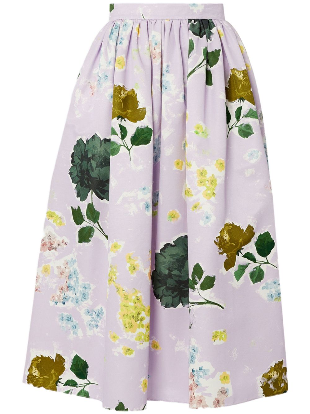 floral-print midi skirt