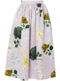 ERDEM floral-print midi skirt - Pink