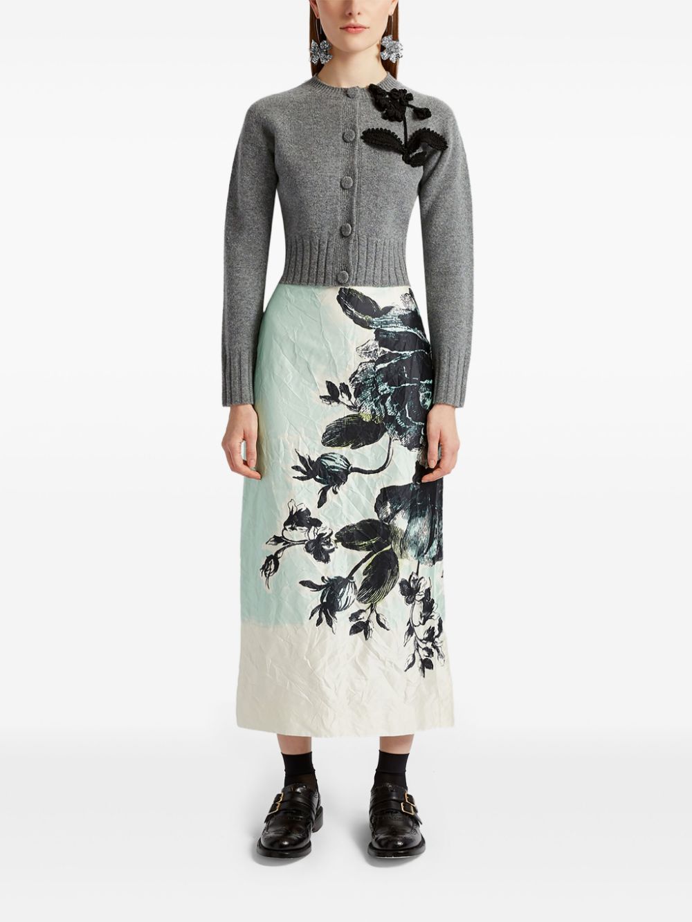 ERDEM cropped cardigan - Grijs