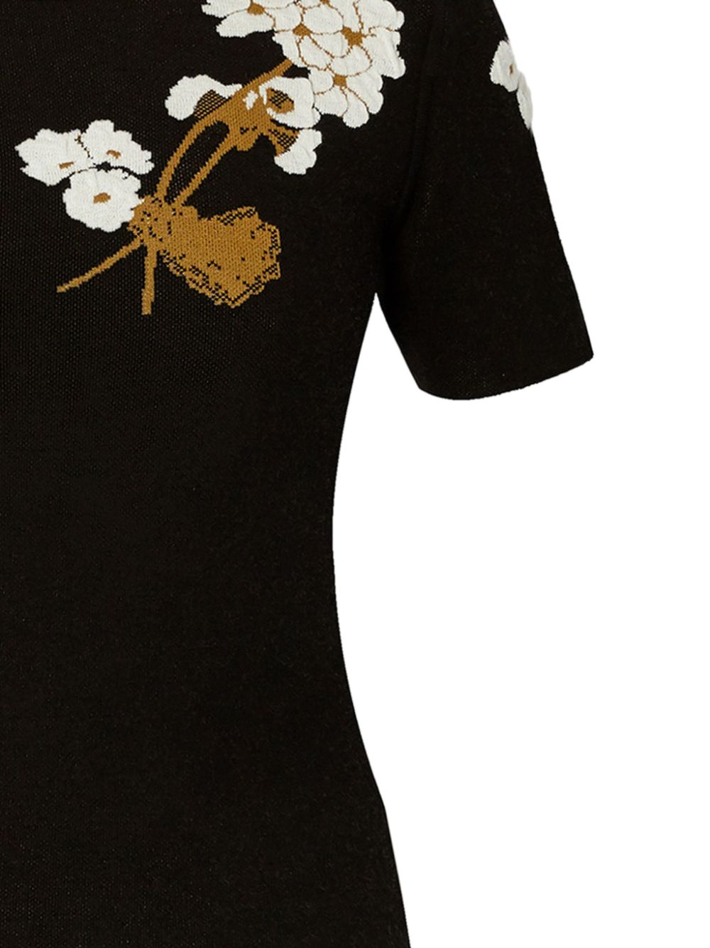 ERDEM floral-intarsia T-shirt - Zwart