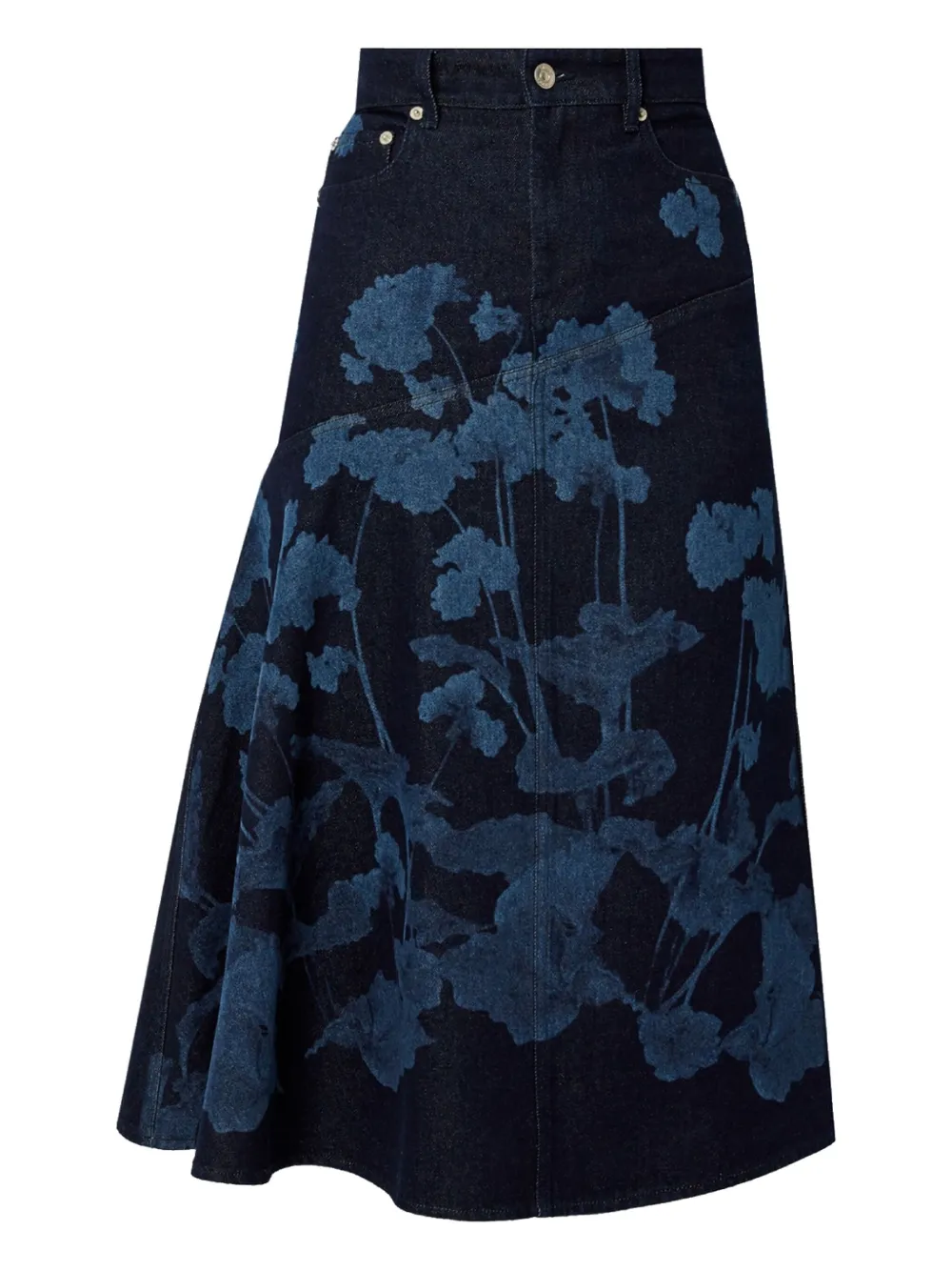 ERDEM draped midi skirt - Blauw