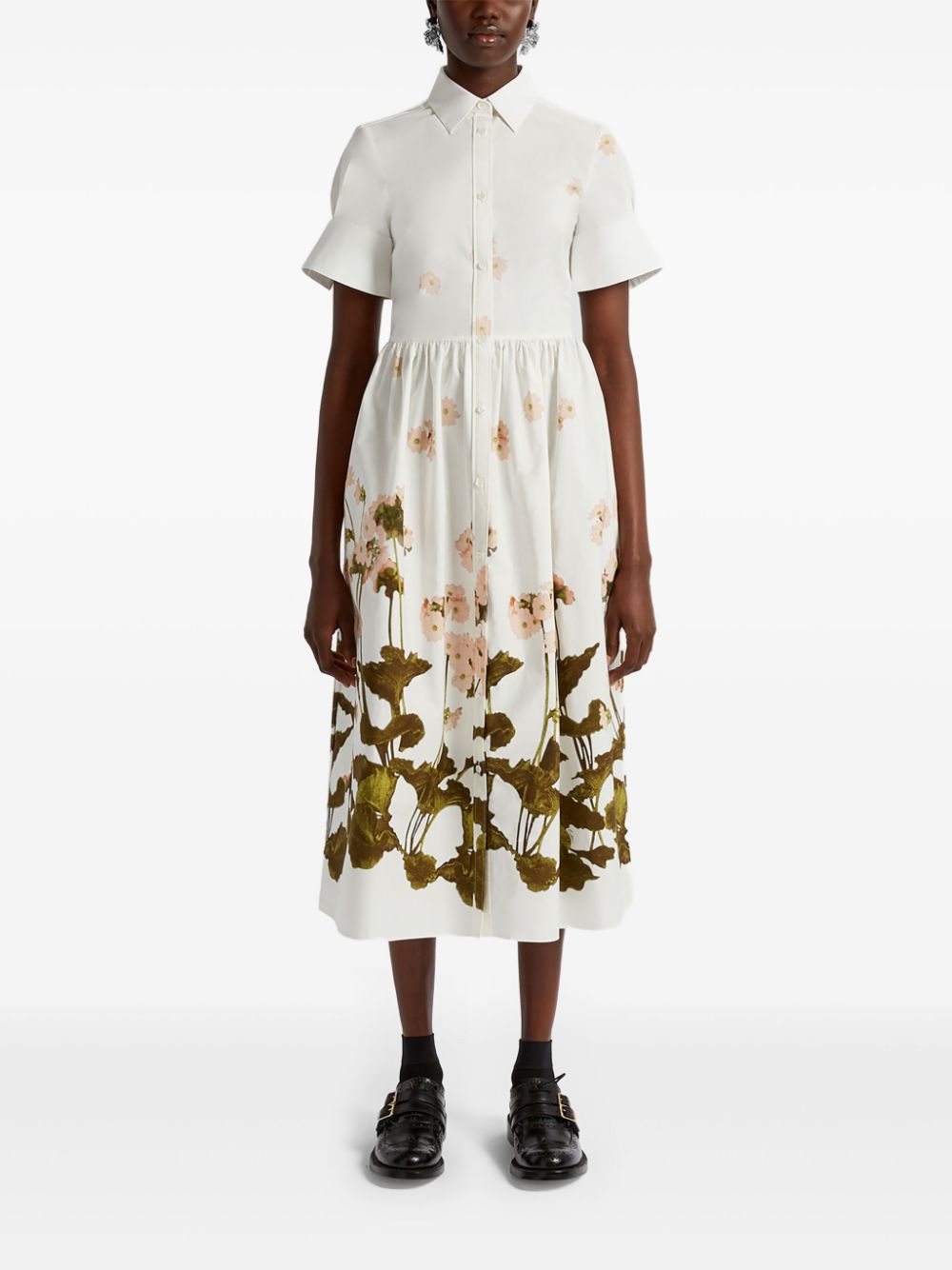 ERDEM short-sleeve midi dress - Wit