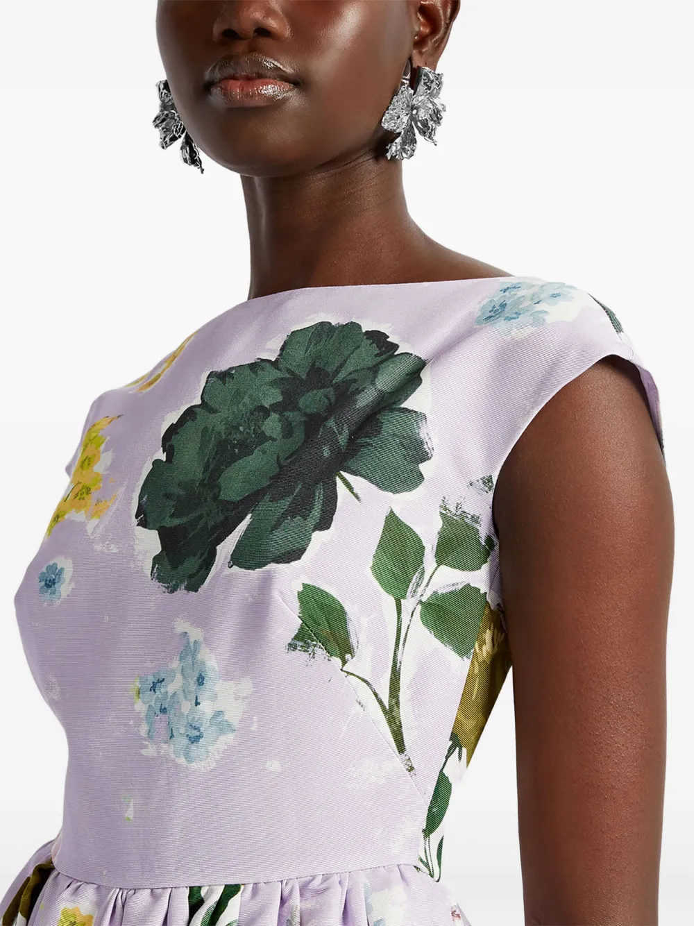 ERDEM BOAT-NECK MIDI DRESS 