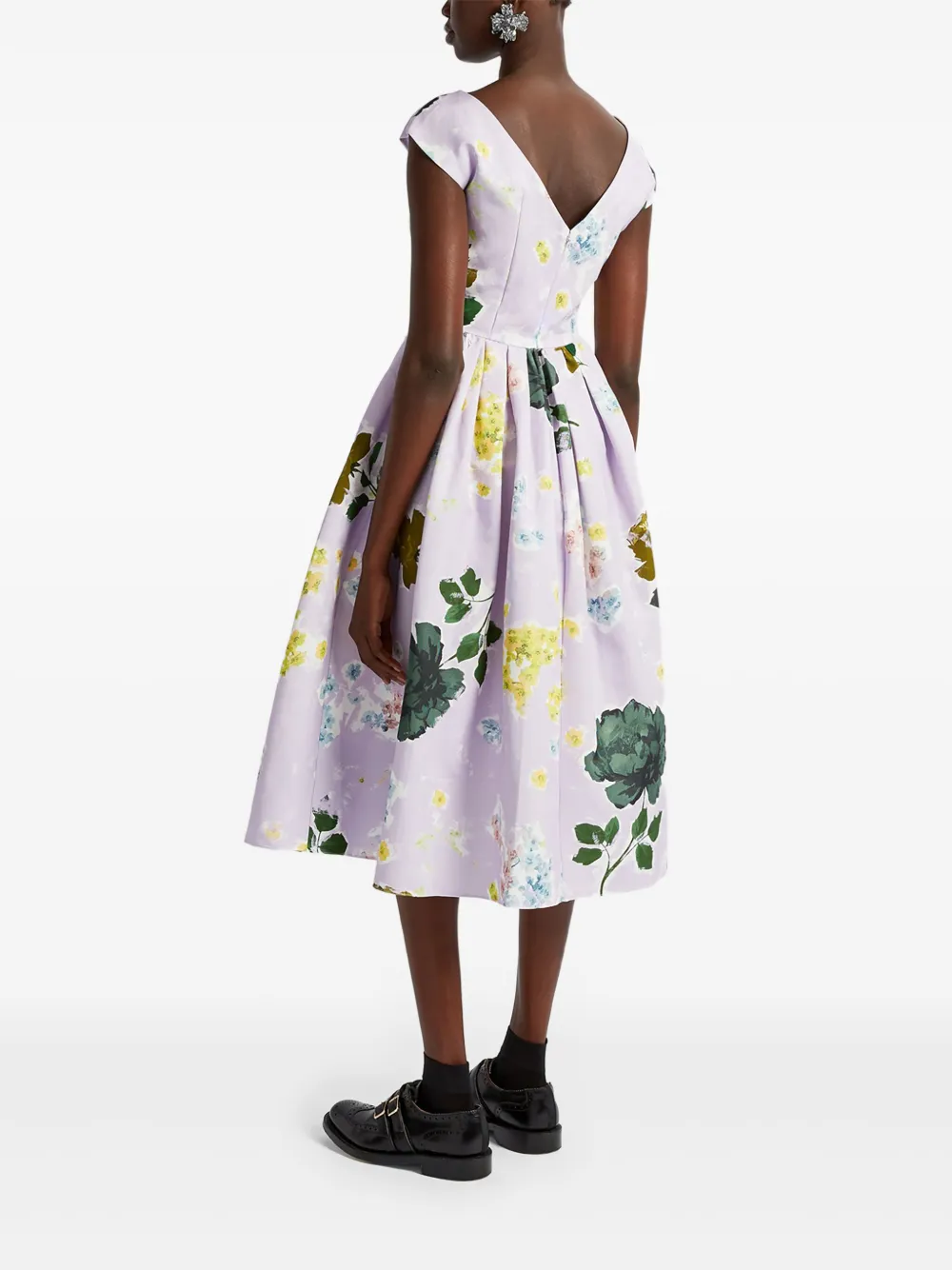 ERDEM BOAT-NECK MIDI DRESS 