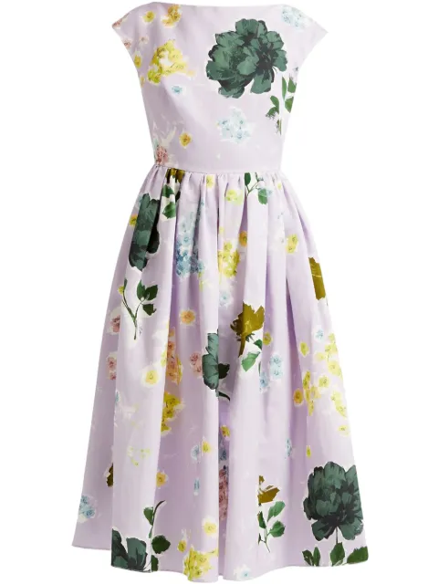 ERDEM vestido midi con cuello barco