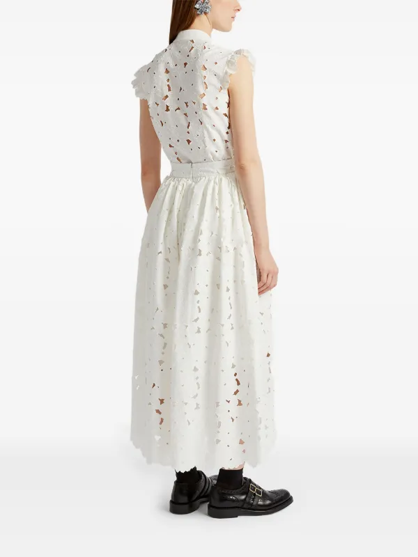 ■ERDEM フローラル コットン シャツ ドレス ERDEM ラッフルディテール シャツ | ホワイト | FARFETCH JP