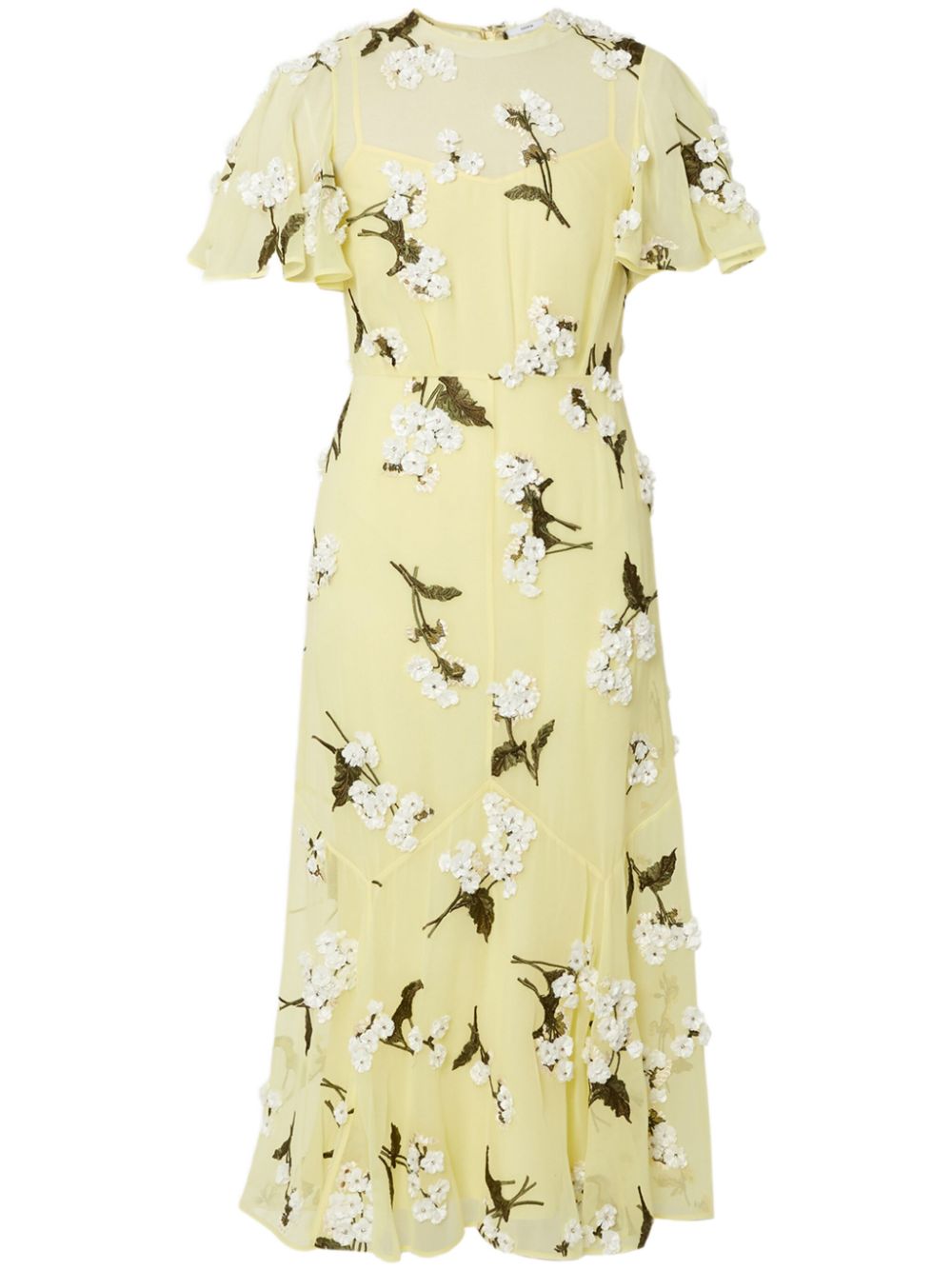 ERDEM short-sleeve midi dress - Yellow