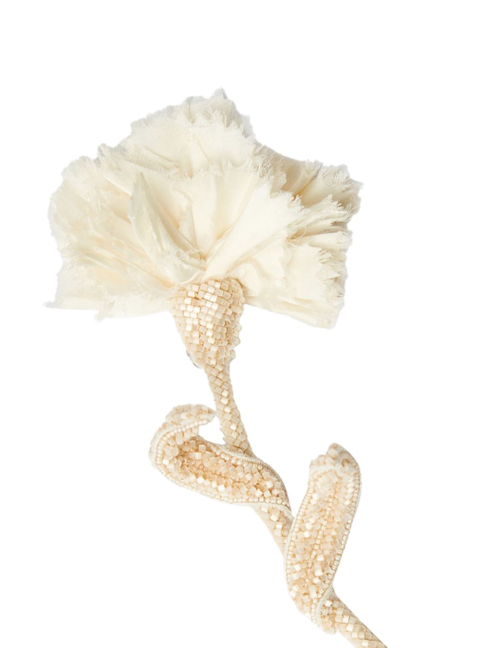 ERDEM beaded carnation brooch - Beige