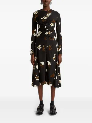 ■ERDEM (アーデム) フローラル デニム ミディ ドレス ERDEM(アーデム ) ワンピース(レディース) - 海外通販のBUYMA