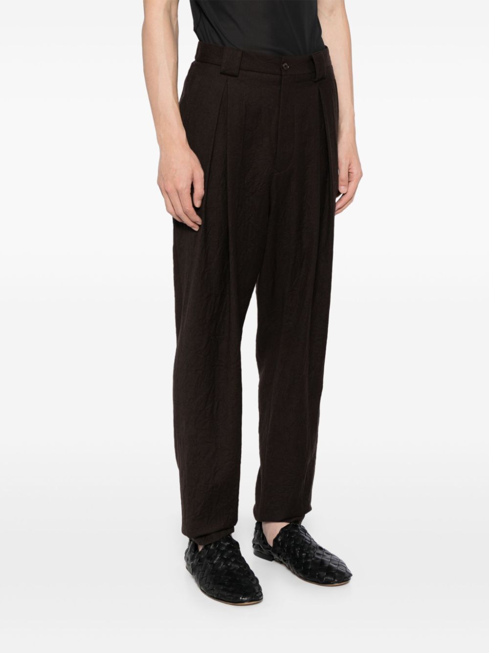 Giorgio Armani single-pleat flannel trousers Men