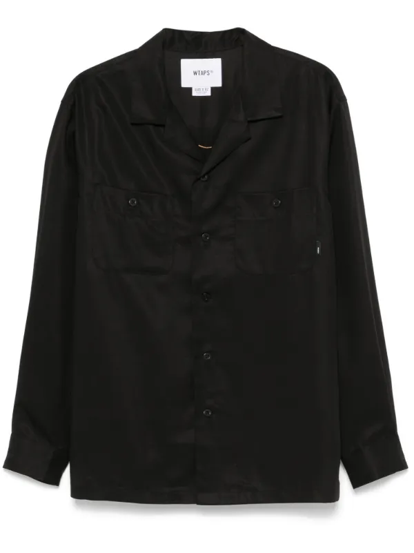 WTAPS キャンプカラー シャツ | ブラック | FARFETCH JP