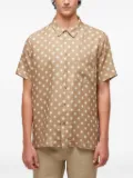 Osklen Sol Cut printed linen shirt - Brown