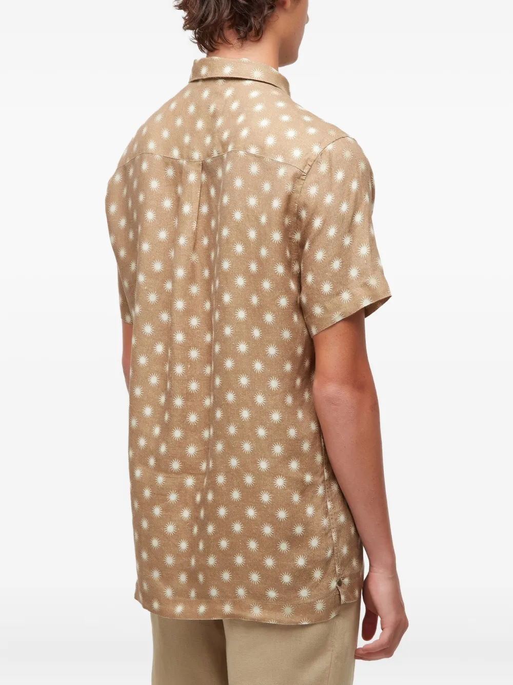 Osklen Sol Cut printed linen shirt Bruin