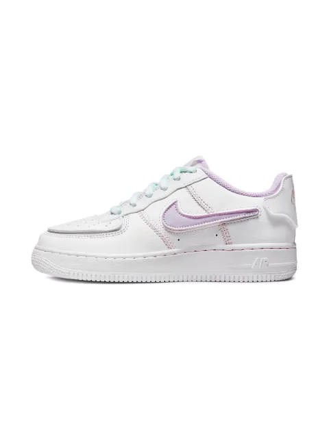 Nike Kids سنيكر 'إير فورس 1 وايت/دول/أتموسفير'